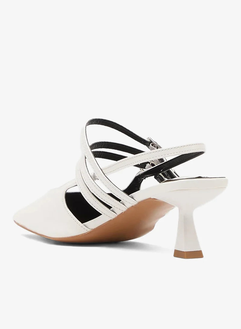 Truffle Low Heel Pumps With Sling Back Strap