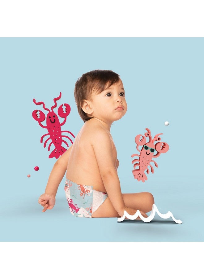 Hello Bello حفاضات السباحة الفاخرة هالو بيلو - الحجم L (32-40 رطل)، تصاميم جراد البحر الجذابة الزاهية، عبوة ضخمة تحتوي على 17 حفاضة - Image 4