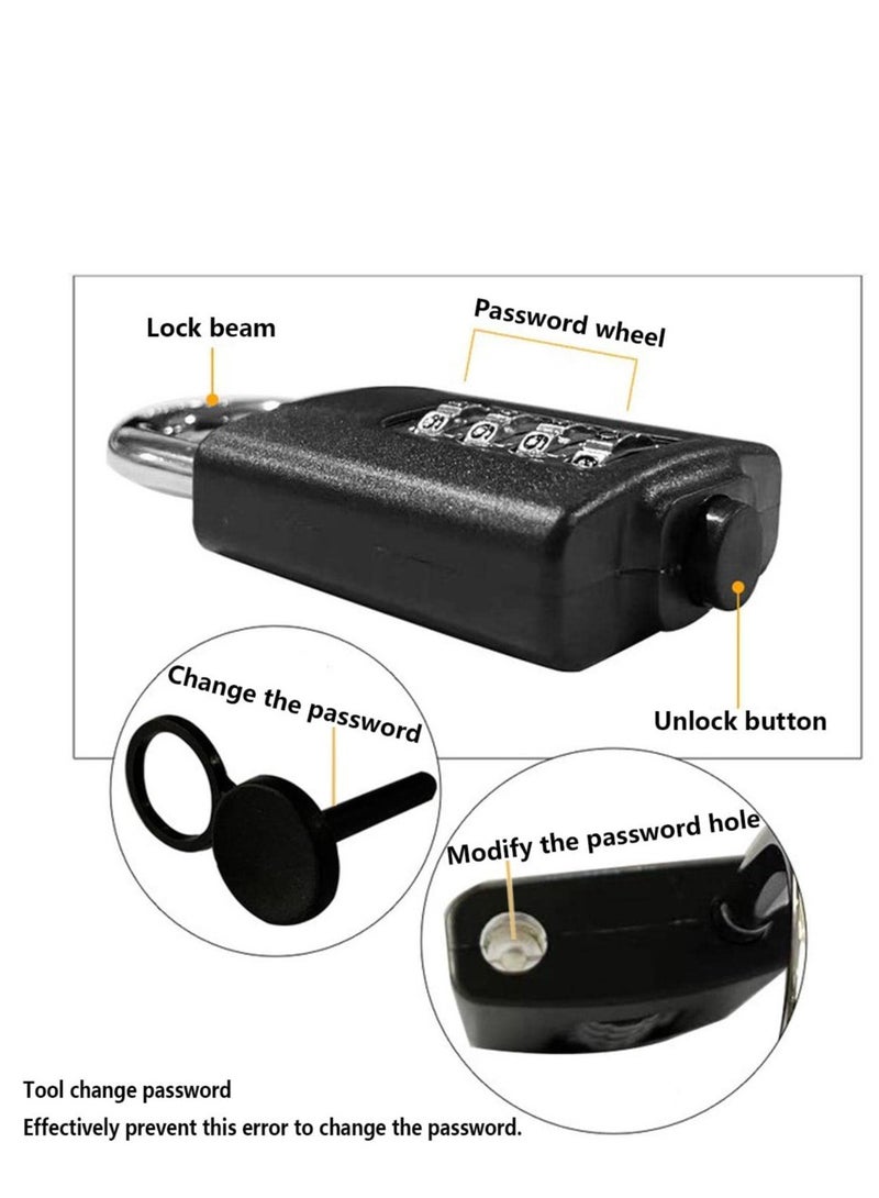 Excefore Outdoor Weatherproof Padlock, Heavy Duty Combination Padlock, 4 -Digit Combination Lock, Suitable for School Gym Locker, Fence, Toolbox, Hasp Gate, Storage  - Image 4