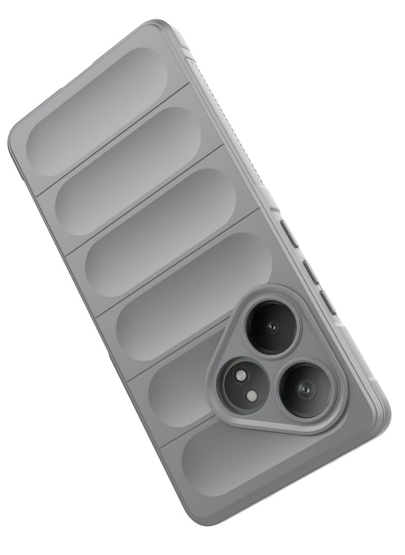 Generic - Premium Protection Back Silicone Case Compatible with Realme Gt6/Gt6 Pro/Gt Neo6/Gt Neo 6 Se Magic Shield Shockproof Case with Camera Protection (Grey) - Image 1