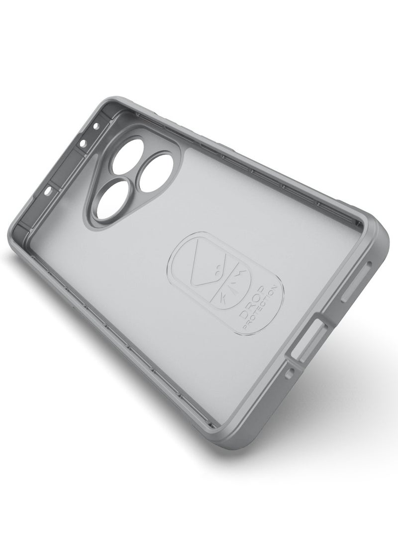 Generic - Premium Protection Back Silicone Case Compatible with Realme Gt6/Gt6 Pro/Gt Neo6/Gt Neo 6 Se Magic Shield Shockproof Case with Camera Protection (Grey) - Image 1