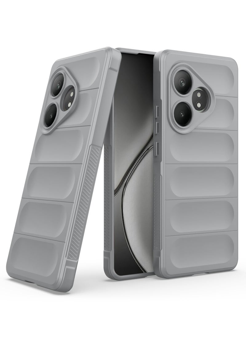 Generic - Premium Protection Back Silicone Case Compatible with Realme Gt6/Gt6 Pro/Gt Neo6/Gt Neo 6 Se Magic Shield Shockproof Case with Camera Protection (Grey) - Image 1