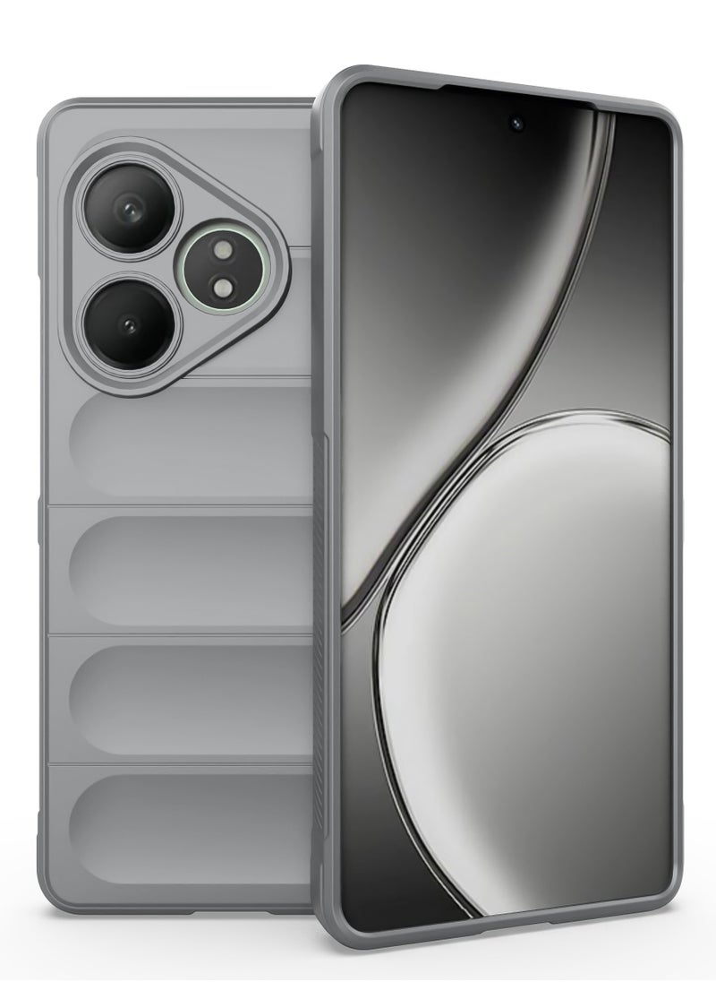Generic - Premium Protection Back Silicone Case Compatible with Realme Gt6/Gt6 Pro/Gt Neo6/Gt Neo 6 Se Magic Shield Shockproof Case with Camera Protection (Grey) - Image 1