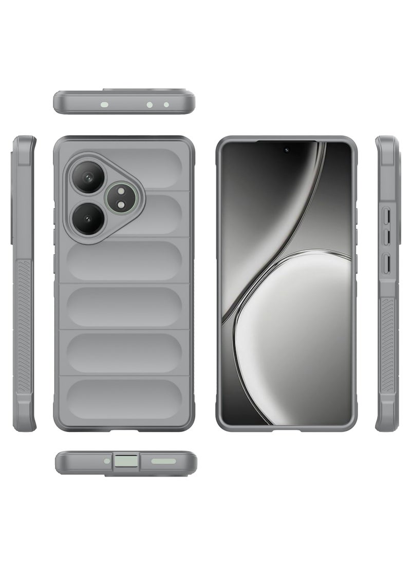Generic - Premium Protection Back Silicone Case Compatible with Realme Gt6/Gt6 Pro/Gt Neo6/Gt Neo 6 Se Magic Shield Shockproof Case with Camera Protection (Grey) - Image 1