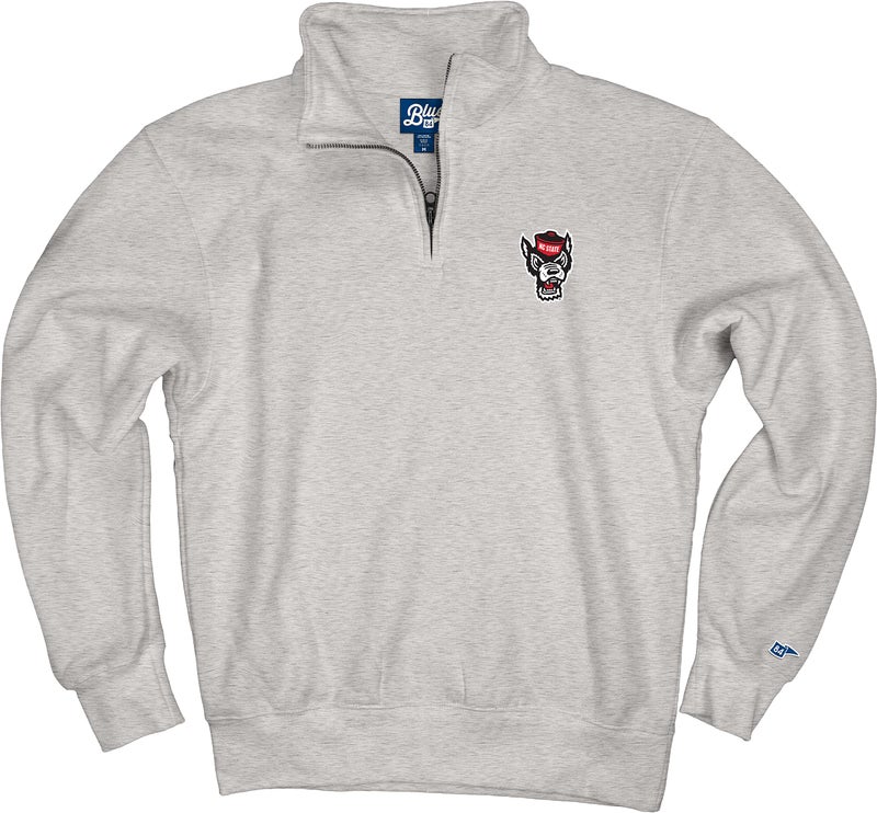 Blue 84 Men's North Carolina State Wolfpack Quarter Zip Sweatshirt Icon Grey, Grey, XX-Large - Image 3