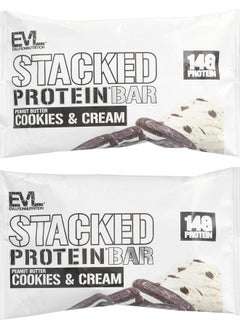 Stacked Protein Bar Peanut Butter Cookies & Cream 2 Bars 2.29 oz (65 g) Each