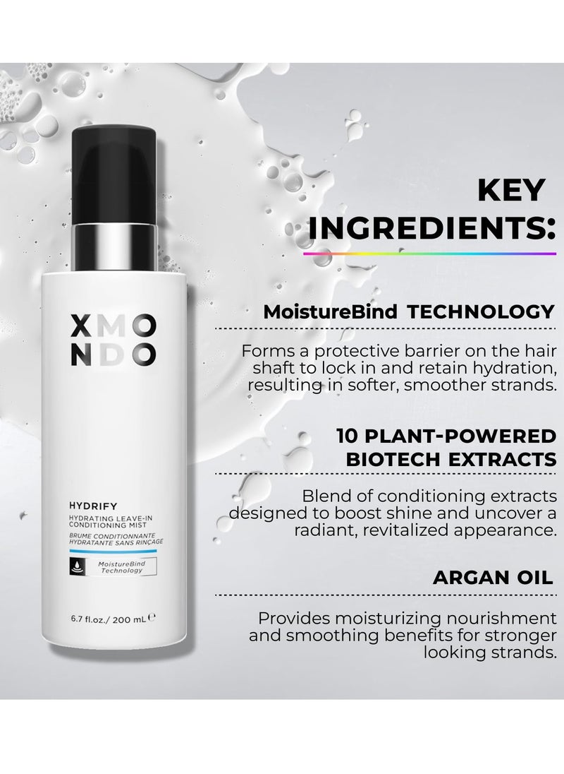 XMONDO XMONDO Hair Hydrify Hydrating Leave-in Conditioning Mist | MoistureBind Technology Restores Hydration & Eliminates Frizz, Plant Based Extracts Revitalize Damaged Hair, Vegan Formula, 6.7 Fl Oz 1-Pack  - Image 2