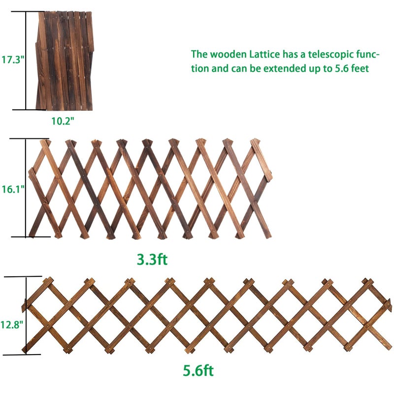 Avalution Wooden Lattice Panels for Outside 1Pack, 75"x11.8" Expandable Wood Lattice Fence Wall Garden Trellis Frame for Climbing Plants Outdoor Vine Ivy Rose Patio Room Decorative - Image 2