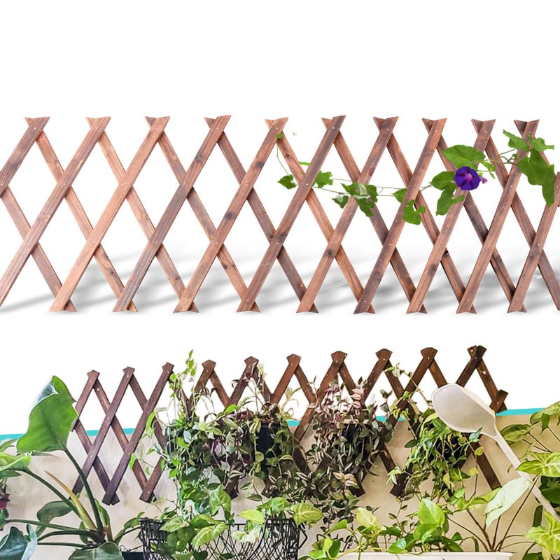 Avalution Wooden Lattice Panels for Outside 1Pack, 75"x11.8" Expandable Wood Lattice Fence Wall Garden Trellis Frame for Climbing Plants Outdoor Vine Ivy Rose Patio Room Decorative - Image 1