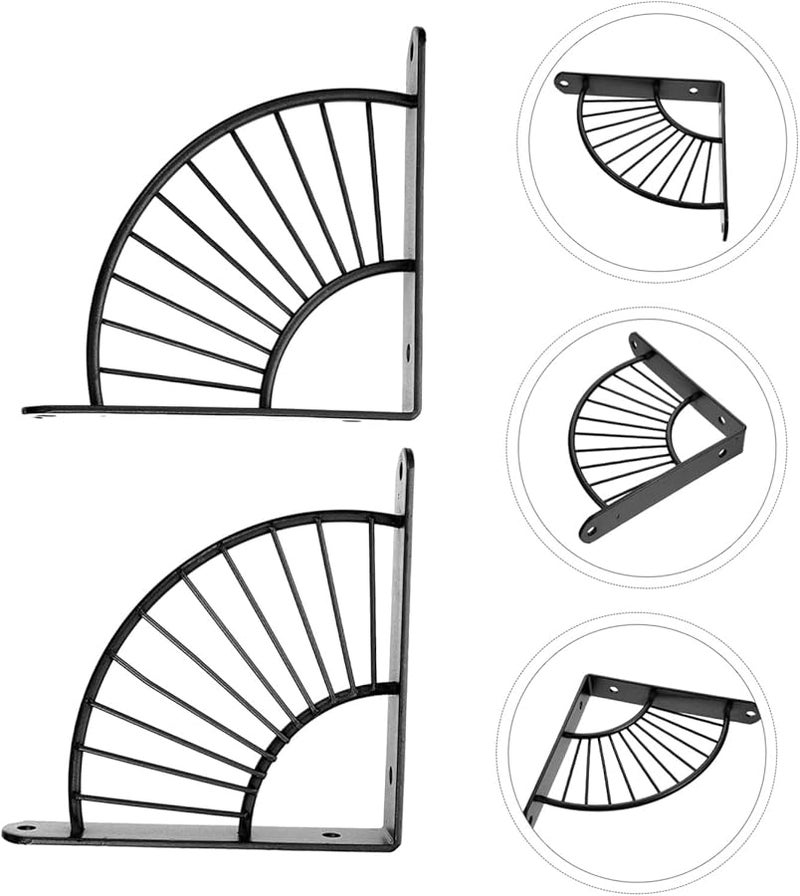 Tehaux 2pcs Multifunctional Floating Shelf Brackets 2 4x14 7x14 7cm Wall Mount Storage Rack Support - Image 3