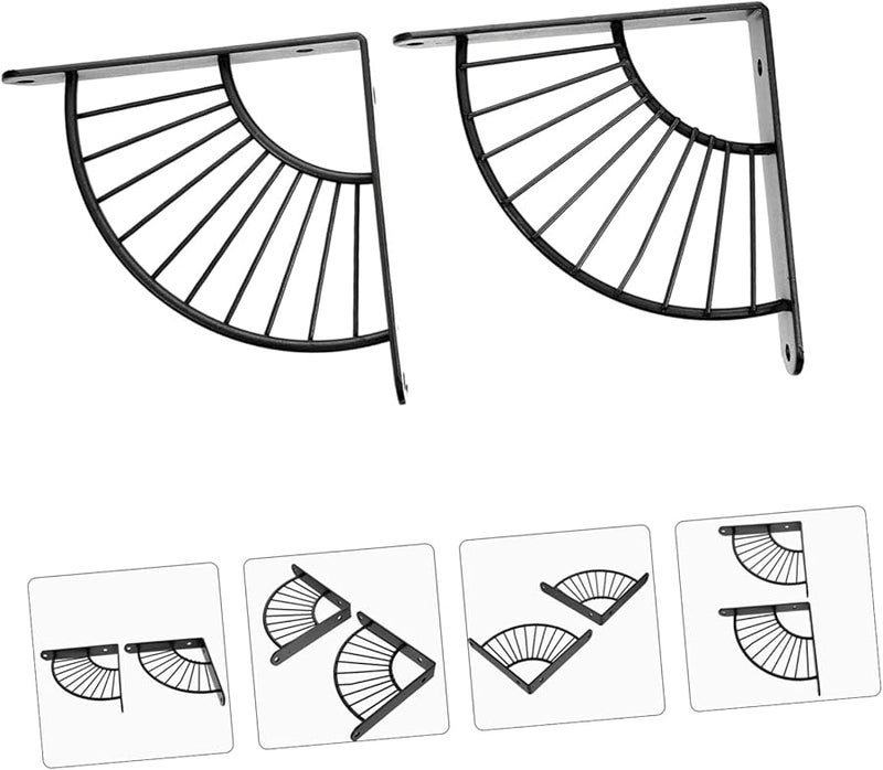 Tehaux 2pcs Multifunctional Floating Shelf Brackets 2 4x14 7x14 7cm Wall Mount Storage Rack Support - Image 4