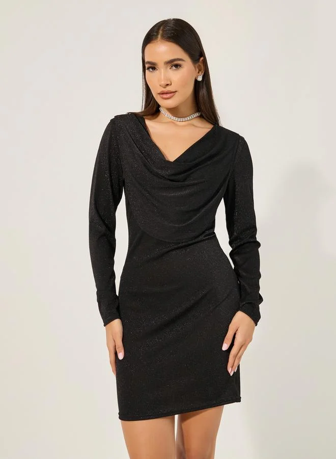 Styli Cowl Neck Mini Dress