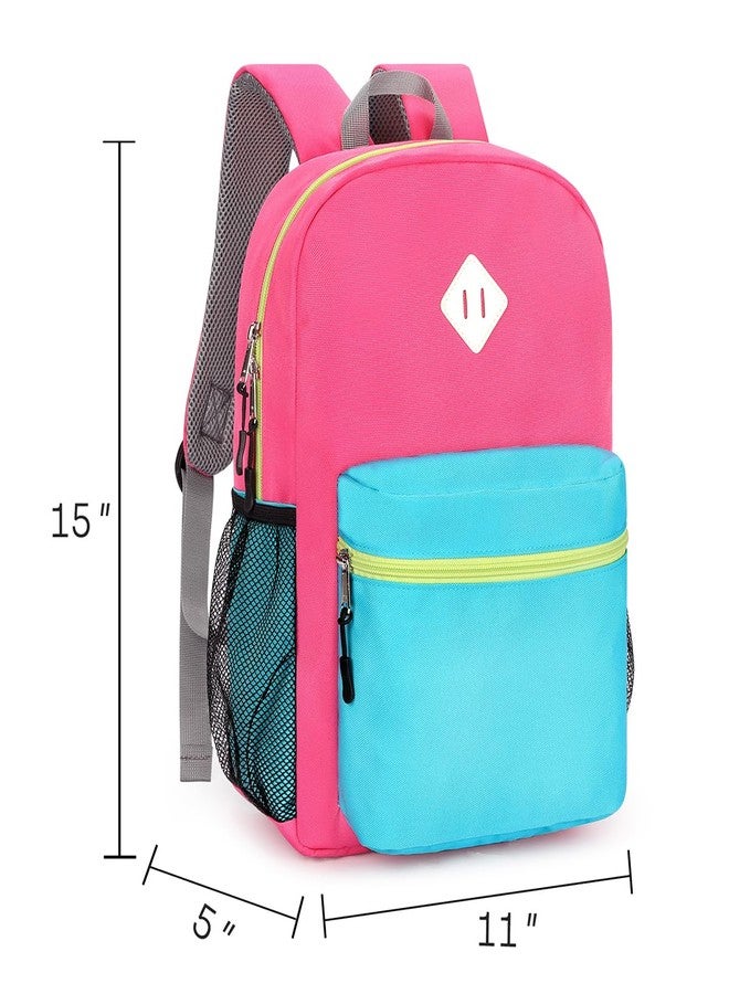 STEAMEDBUN Little Kids Backpack for Boys Toddler School Bag Girls, Rose Red, Small - 15"H, Classic - Image 3