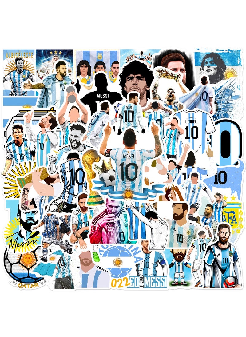 Generic - 50-Piece Messi Stickers, World Cup Football Sticker, Waterproof Stickers for Laptop,Skateboard, Water Bottles,Computer,Phone,Guitar, Stickers for Kids, Teens and Adult - Image 1