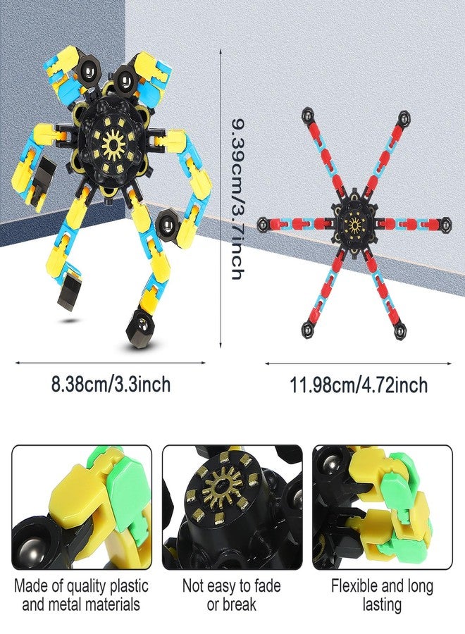 جيريفي مجموعة من 40 لعبة فيدجيت حسية مضحكة، روبوت سلسلة قابل للتحويل، لعبة إصبع، روبوت مشوه، دوارات ميكانيكية لتخفيف التوتر، هدايا للبالغين والمراهقين، هدايا للحفلات (مضيئة) - Image 2