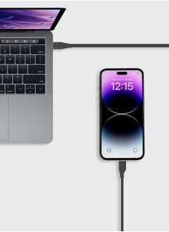 Momax Momax Flow USB-C to Lightning 1.2m Silicone Cable, Fast Charging and Data Transfer, Apple MFi Certified, Black  - Image 3