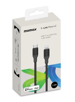 Momax Momax Flow USB-C to Lightning 1.2m Silicone Cable, Fast Charging and Data Transfer, Apple MFi Certified, Black  - Image 4