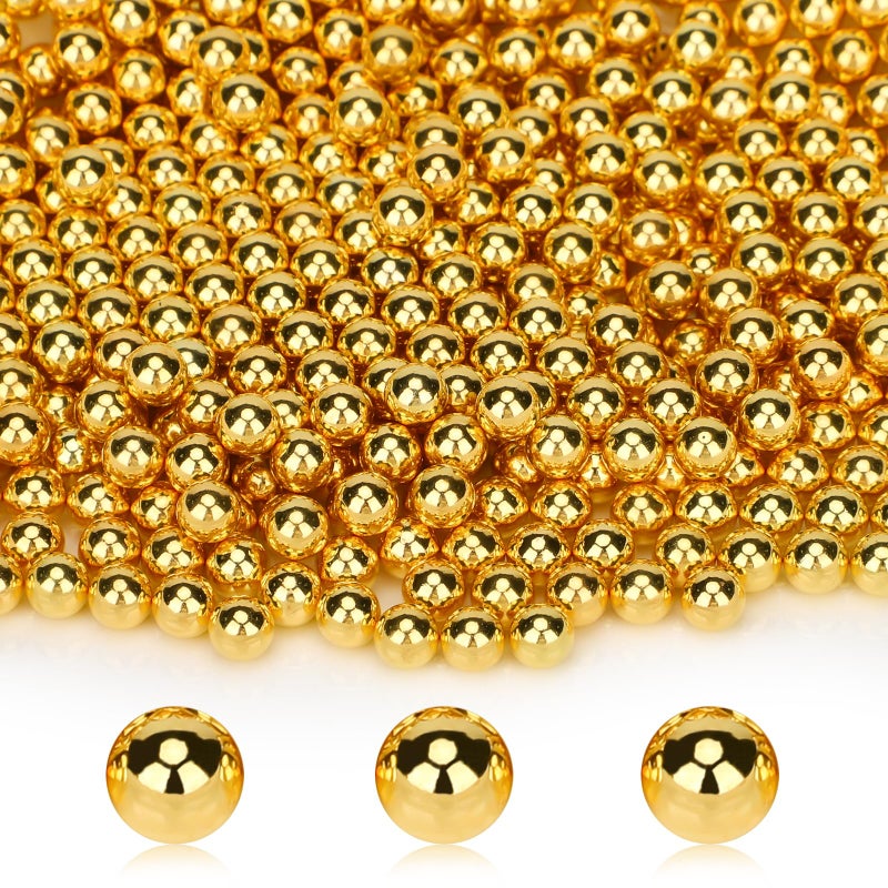 Suream 1300PCS Pearl Beads for Centerpieces 8mm031in No Hole Artificial Beads for Vase Filler Jewelry Making Table Scatter Wedding Decoration Makeup Holder DIY Craft Projects Gold Plated