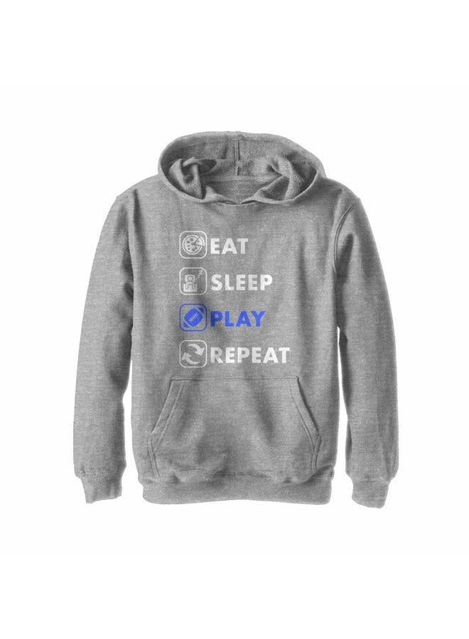 Boys' Hooded Sweatshirt, Athletic Heather, Large