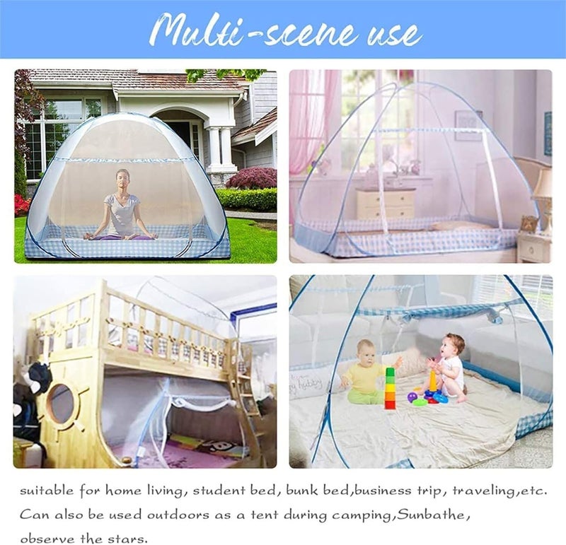 Mosquito Net Bed Canopy,Portable Travel Double Door Mosquito Net,Collapsible Double Door Mosquito Net(B,1.2M) - Image 4