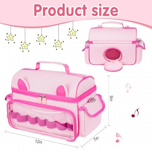 Jaffzora Carrying Case Compatible with Toniebox 2 & 1 Starter Set,Cute Storage Bag for Tonies Figures Characters,Tonies Headphones & Accessories, Pink(Bag Only) - Image 5