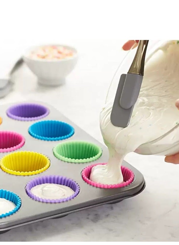 7cm Silicone Muffin Cup Food Grade High Temperature Resistant Baking Cake Cup Oven Air Fryer Special Cake Mold (12PS) - Image 2
