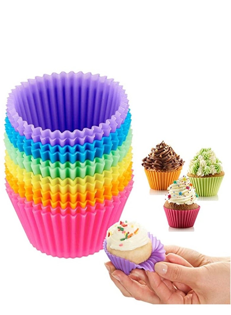 7cm Silicone Muffin Cup Food Grade High Temperature Resistant Baking Cake Cup Oven Air Fryer Special Cake Mold (12PS) - Image 3