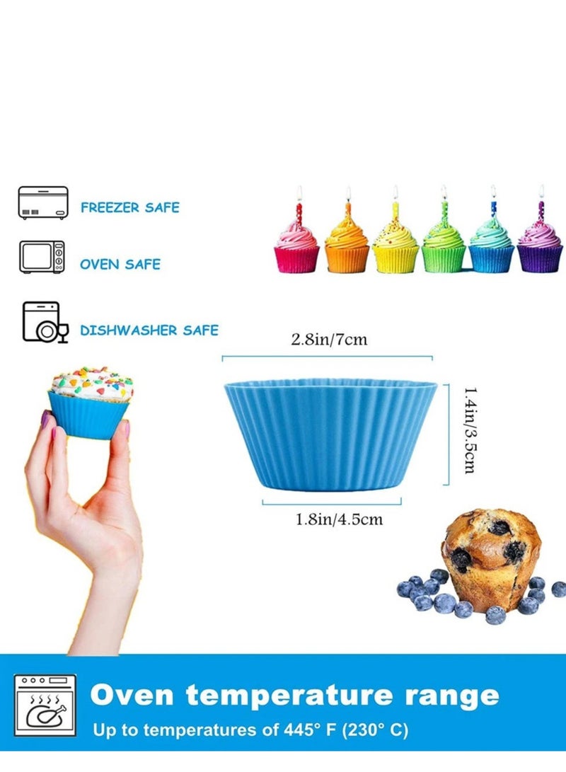 7cm Silicone Muffin Cup Food Grade High Temperature Resistant Baking Cake Cup Oven Air Fryer Special Cake Mold (12PS) - Image 4