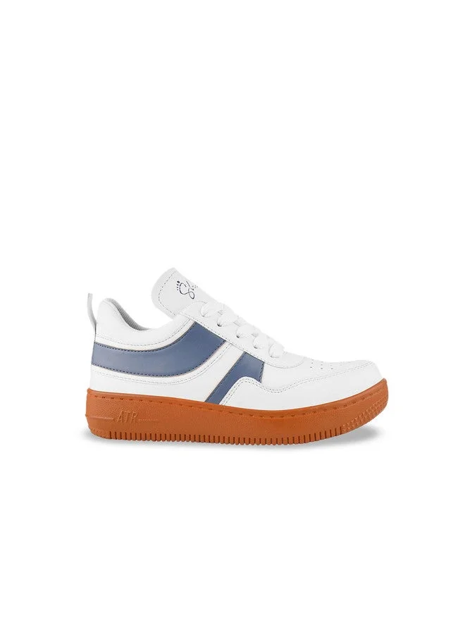 شوتوبيا Shoetopia Girls Striped Lightweight Lace-Up Sneakers