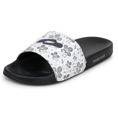 TRASE Women Slides - Trendy Printed, Comfortable & Waterproof Slip-On Slippers (BLACK, 6 UK) - Image 1
