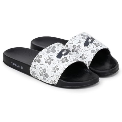 TRASE Women Slides - Trendy Printed, Comfortable & Waterproof Slip-On Slippers (BLACK, 6 UK) - Image 5