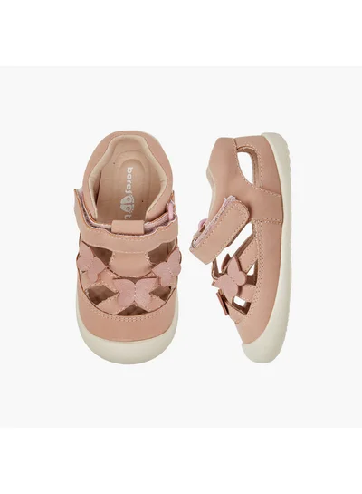 Barefeet Girls Butterfly Applique Sandals with Hook and Loop Closure