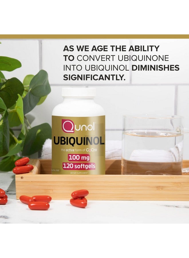 Qunol كبسولات يوبيكوينول Coq10 100 مجم من Qunol Ubiquinol الشكل النشط من إنزيم Q10 المضاد للأكسدة لصحة القلب ومستويات ضغط الدم الصحية المفيدة لمستخدمي الستاتينات، إمداد لمدة 4 أشهر، 120 كبسولة - Image 4