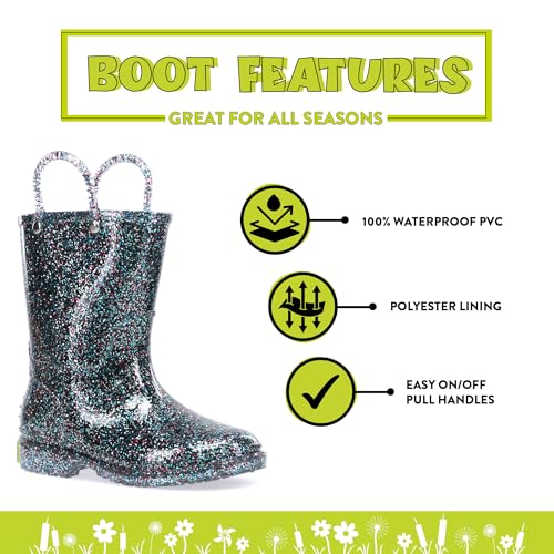 Western Chief Girls Glitter Rain Boot, Multi, 12 M US Little Kid - Image 2