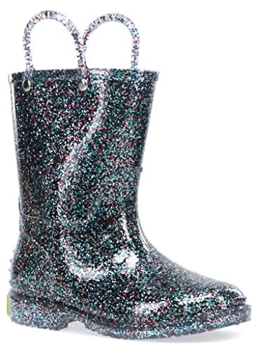 Western Chief Girls Glitter Rain Boot, Multi, 12 M US Little Kid - Image 1