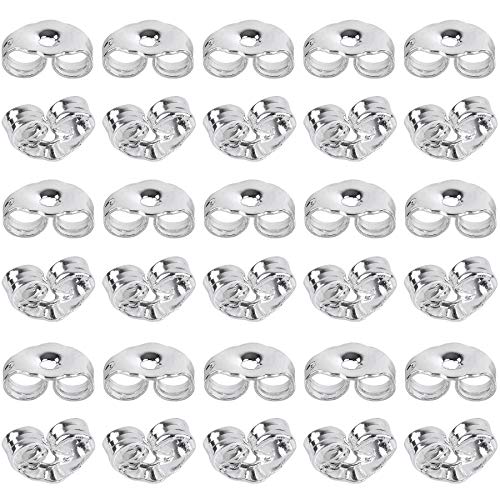 SANNIX 30pcs/15 Pairs 925 Sterling Silver Earring Backs Replacement Secure Ear Lockings - Image 1