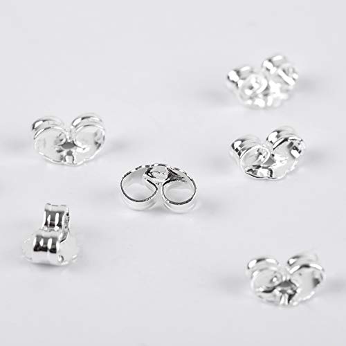 SANNIX 30pcs/15 Pairs 925 Sterling Silver Earring Backs Replacement Secure Ear Lockings - Image 4