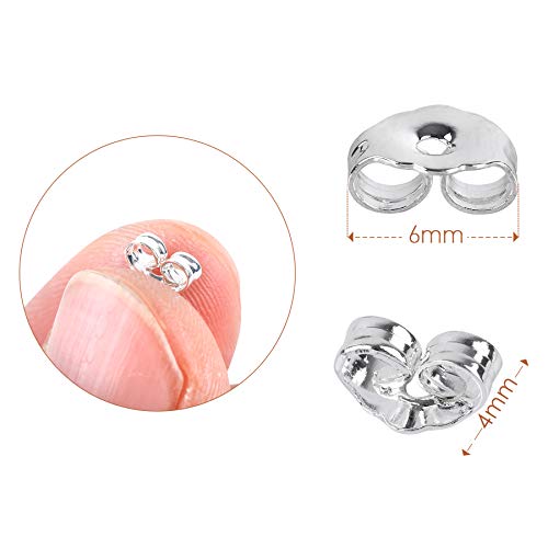 SANNIX 30pcs/15 Pairs 925 Sterling Silver Earring Backs Replacement Secure Ear Lockings - Image 2