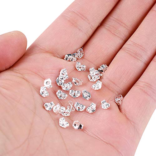 SANNIX 30pcs/15 Pairs 925 Sterling Silver Earring Backs Replacement Secure Ear Lockings - Image 3
