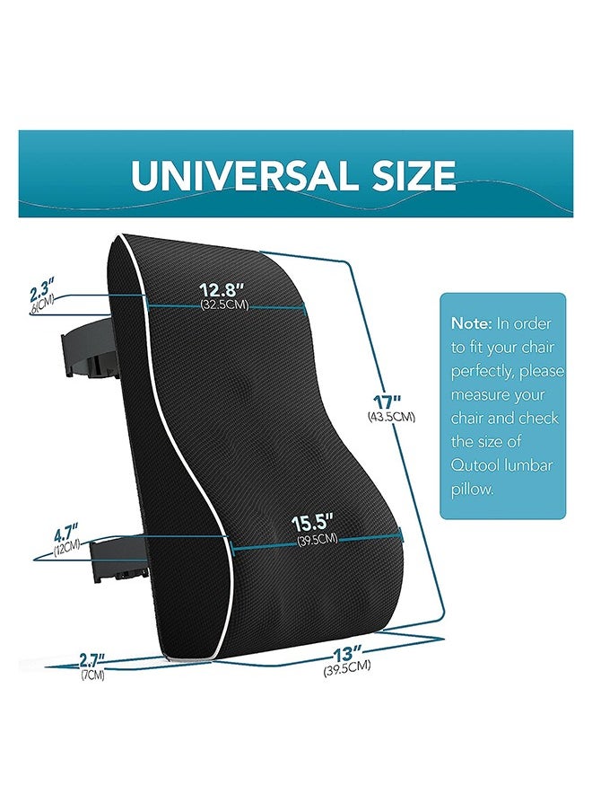 Eworld - Lumbar Support Pillow for Office Chair Memory Foam Back Cushion for Back Pain Relief Improve Posture Large Back Pillow for Car, Computer Chair, Recliner Breathable Mesh Cover Double Adjustable Straps - Image 1