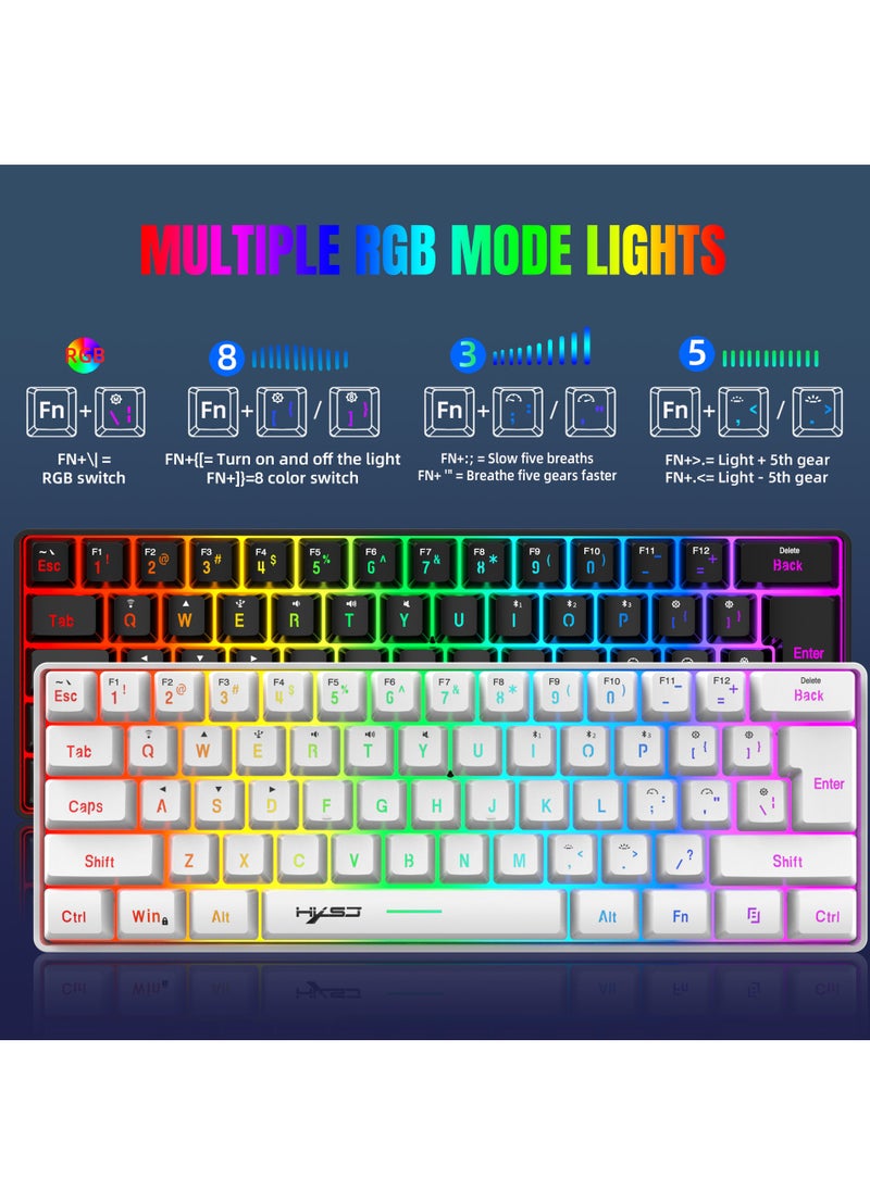 HXSJ L500 Wired/Wireless/Bluetooth Tri Modes Gaming Keyboard and T90 Wireless Gaming Mouse Set  - Image 3