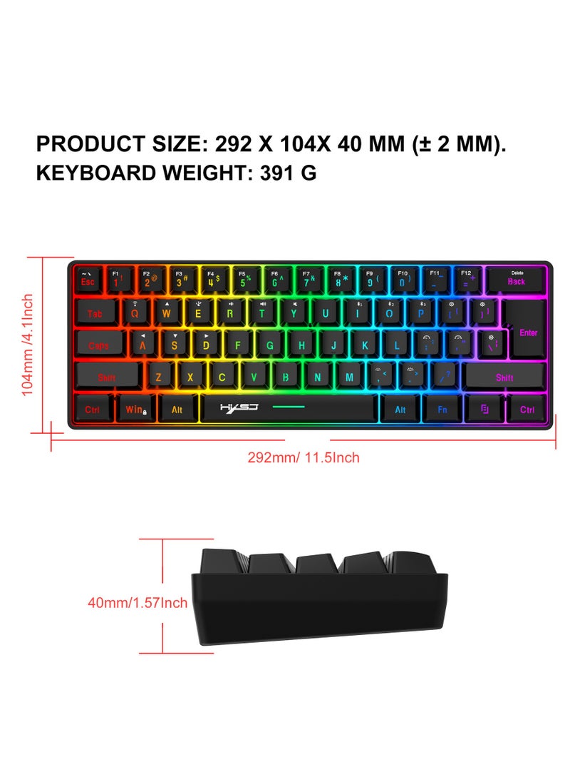 HXSJ L500 Wired/Wireless/Bluetooth Tri Modes Gaming Keyboard and T90 Wireless Gaming Mouse Set  - Image 5