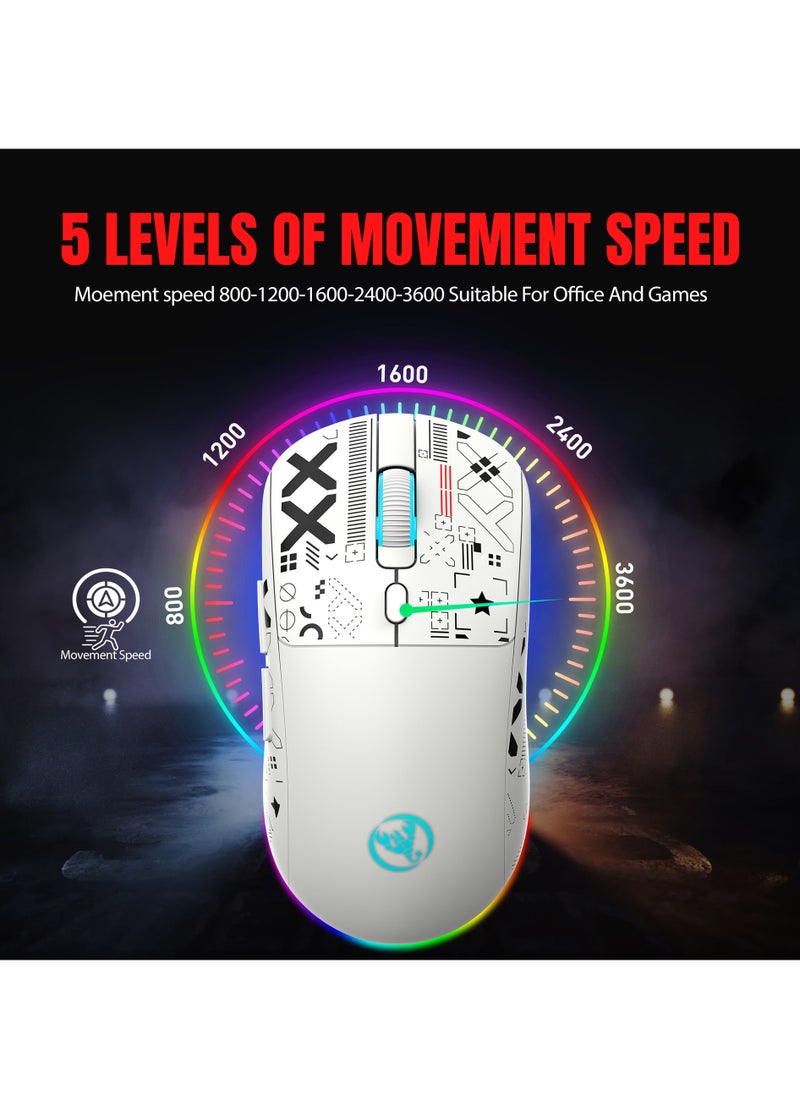 L500 Wired/Wireless/Bluetooth Tri Modes Gaming Keyboard and T90 Wireless Gaming Mouse Set