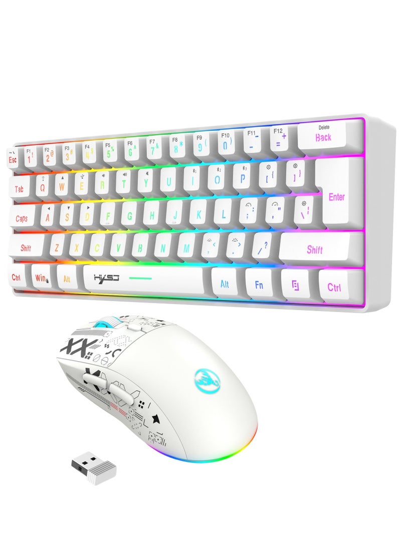 HXSJ L500 Wired/Wireless/Bluetooth Tri Modes Gaming Keyboard and T90 Wireless Gaming Mouse Set  - Image 1