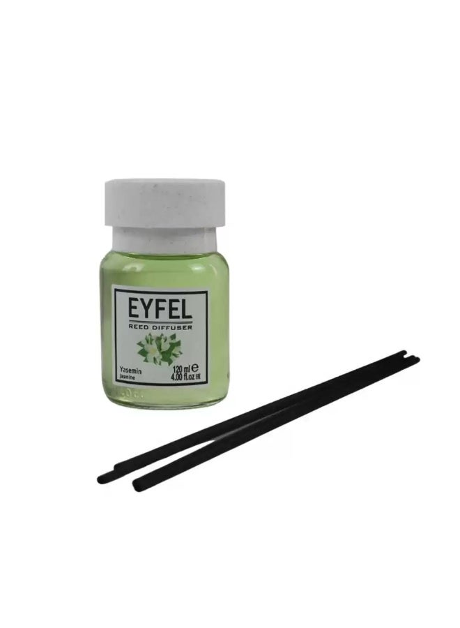 Eyfel Reed Diffuser Jasmine Fragrance With Sticks, Liquid Home Fragrances- 120ml - Image 2