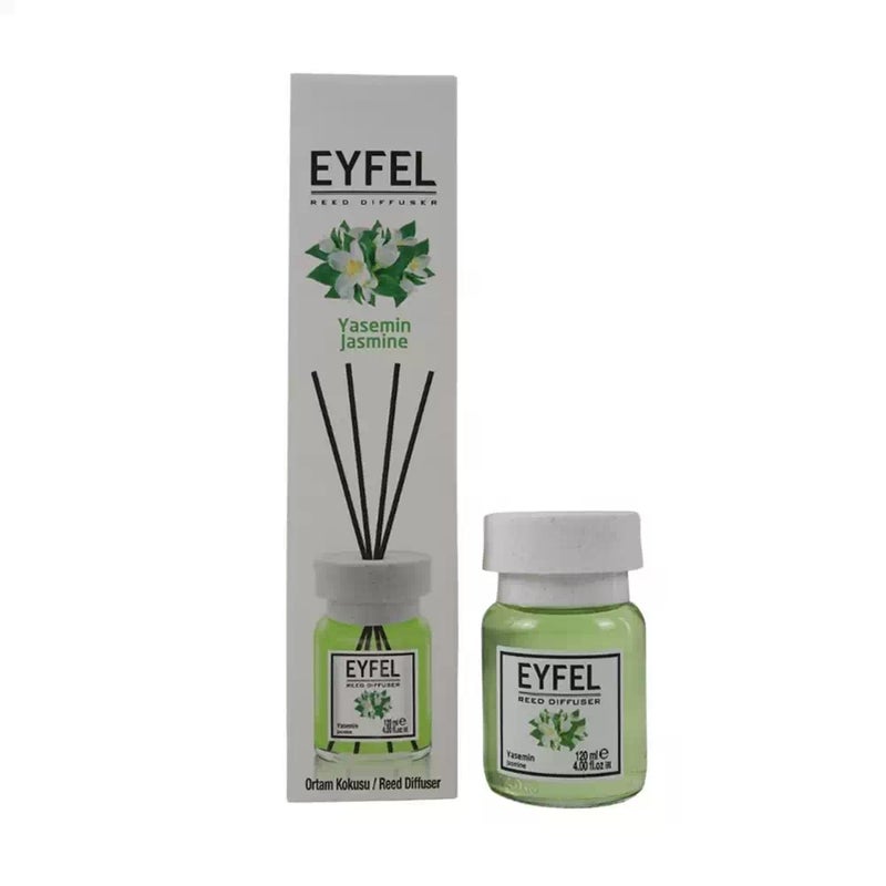 Eyfel Reed Diffuser Jasmine Fragrance With Sticks, Liquid Home Fragrances- 120ml - Image 1