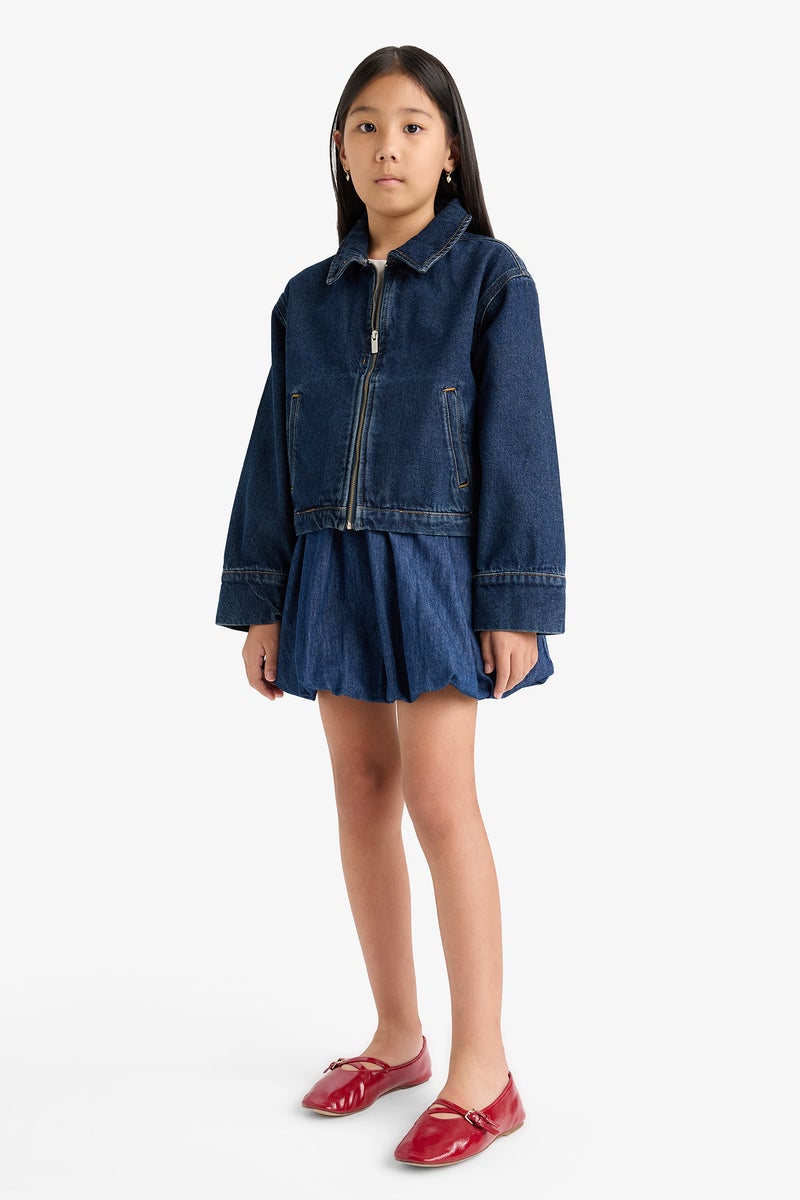 DeFacto Blue Girl Girl Denim Jacket Casual - Image 4