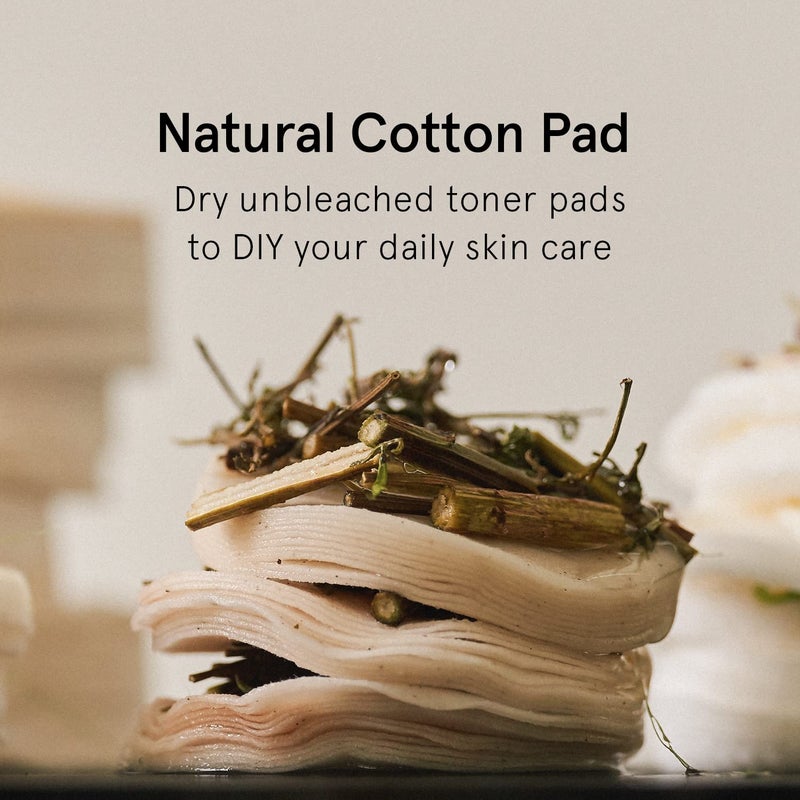 ONE THING Unbleached Cotton Pads | DIY Dry Toner Pads, Large Size Exfoliating Soft Lightweight Face Rounds | Daily Travel Size Refill No Lint Double Sided | Korean Skin Care (60 Pads in a Container) - Image 2