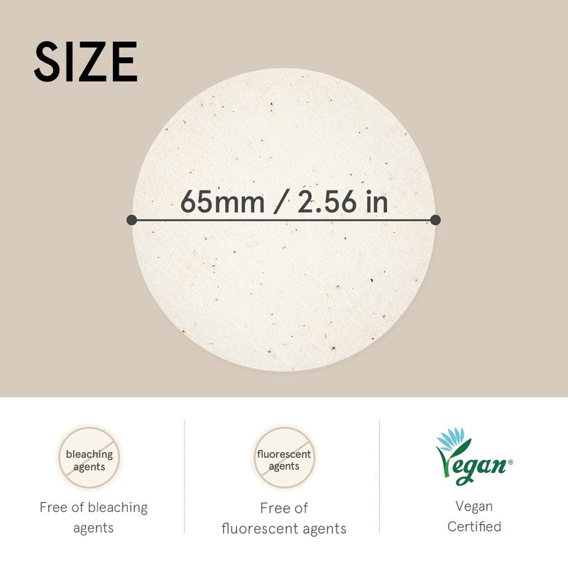 ONE THING Unbleached Cotton Pads | DIY Dry Toner Pads, Large Size Exfoliating Soft Lightweight Face Rounds | Daily Travel Size Refill No Lint Double Sided | Korean Skin Care (60 Pads in a Container) - Image 3