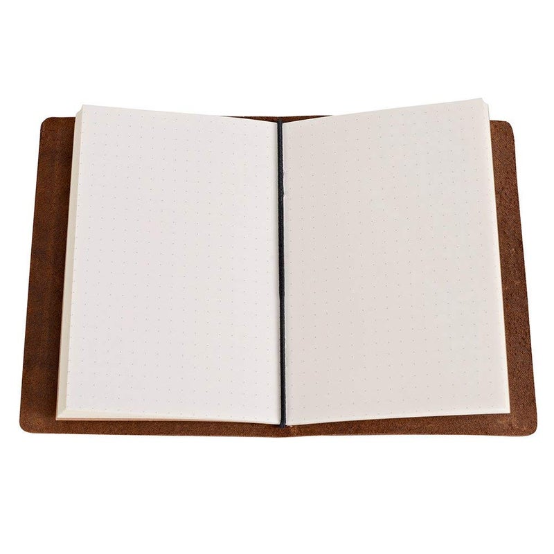 newestor Pocket Travelers Notebook, Refillable Leather Travel Journal for Men & Women, Notebook Cover for Field Notes, Moleskine Small 3.5 x 5.5 Inches, Brown - Image 2